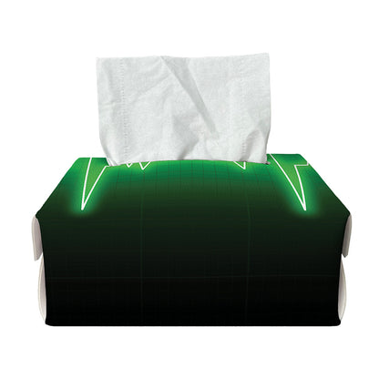 Green Heartbeat Print Rectangle Tissue Box Cover