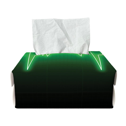 Green Heartbeat Print Rectangle Tissue Box Cover