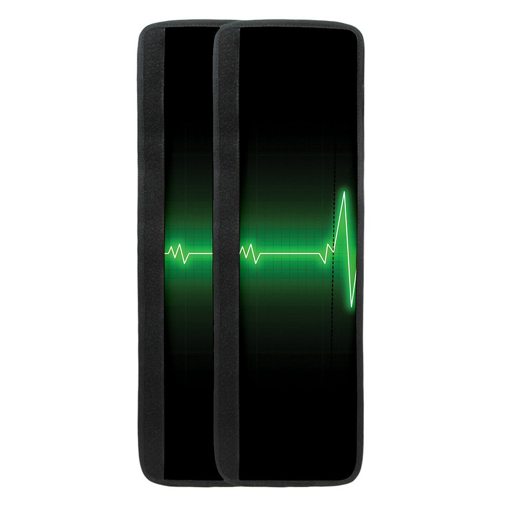 Green Heartbeat Print Refrigerator Handle Covers