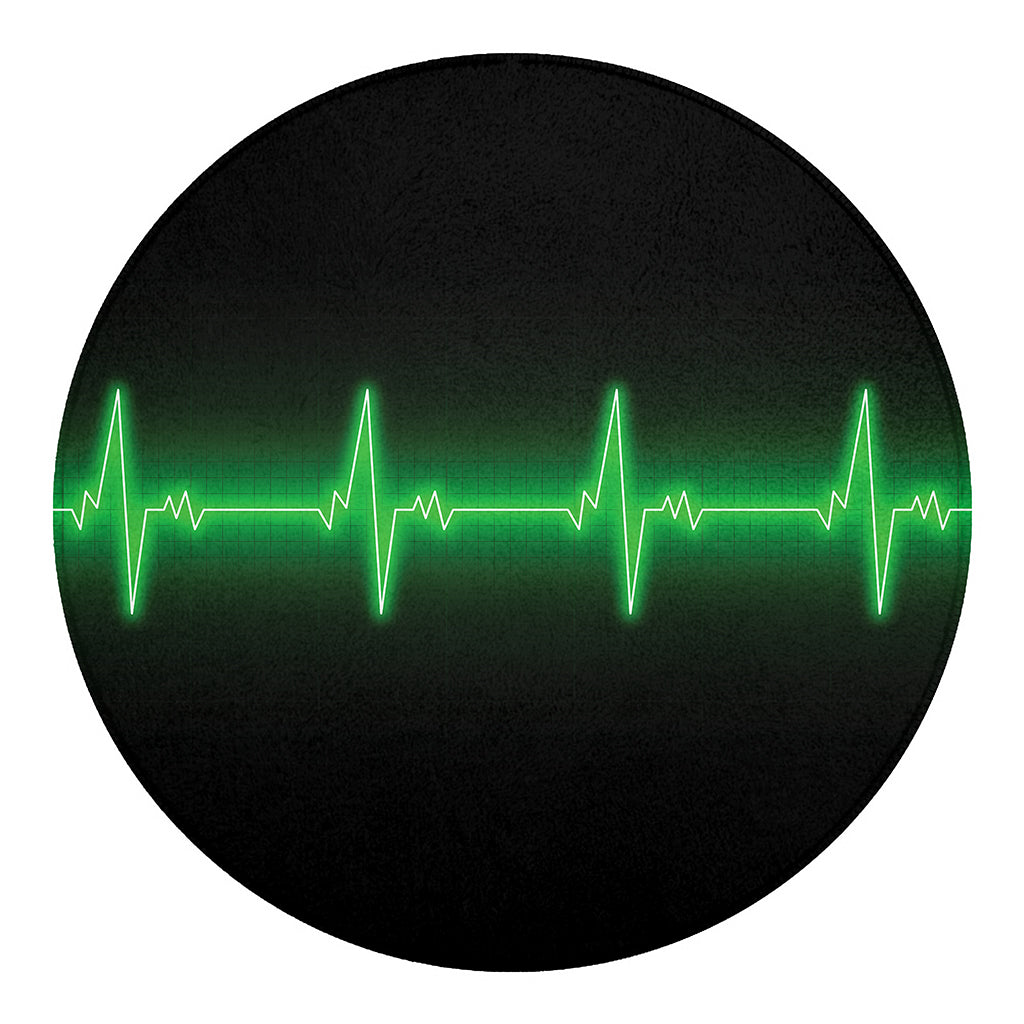 Green Heartbeat Print Round Blanket