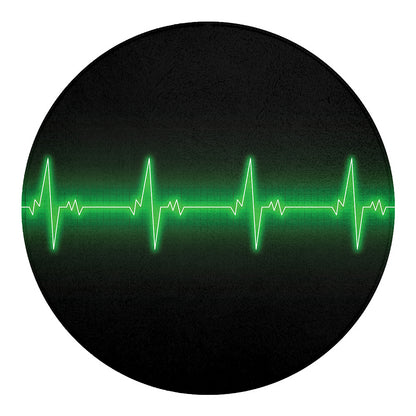 Green Heartbeat Print Round Blanket