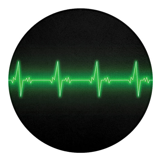Green Heartbeat Print Round Blanket