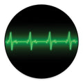 Green Heartbeat Print Round Floor Mat