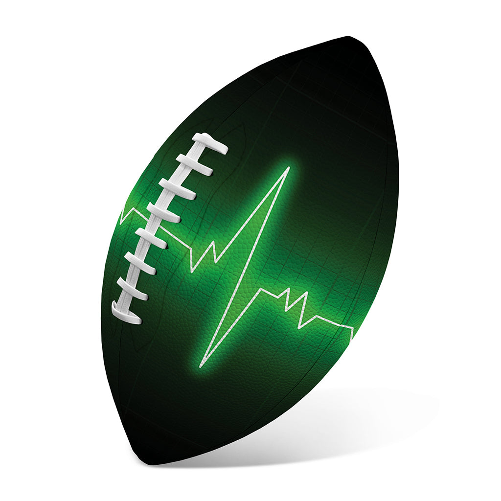 Green Heartbeat Print Rugby Ball
