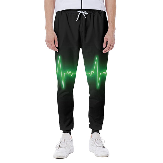 Green Heartbeat Print Scuba Joggers