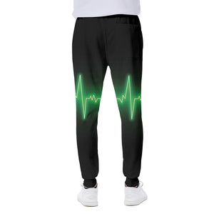 Green Heartbeat Print Scuba Joggers