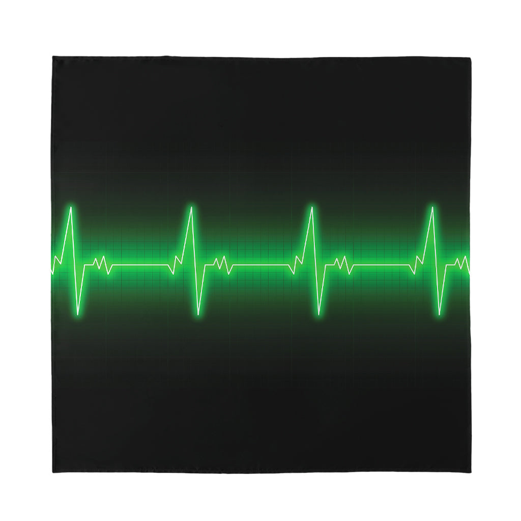 Green Heartbeat Print Silk Bandana