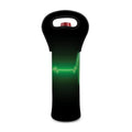 Green Heartbeat Print Single Neoprene Wine Tote