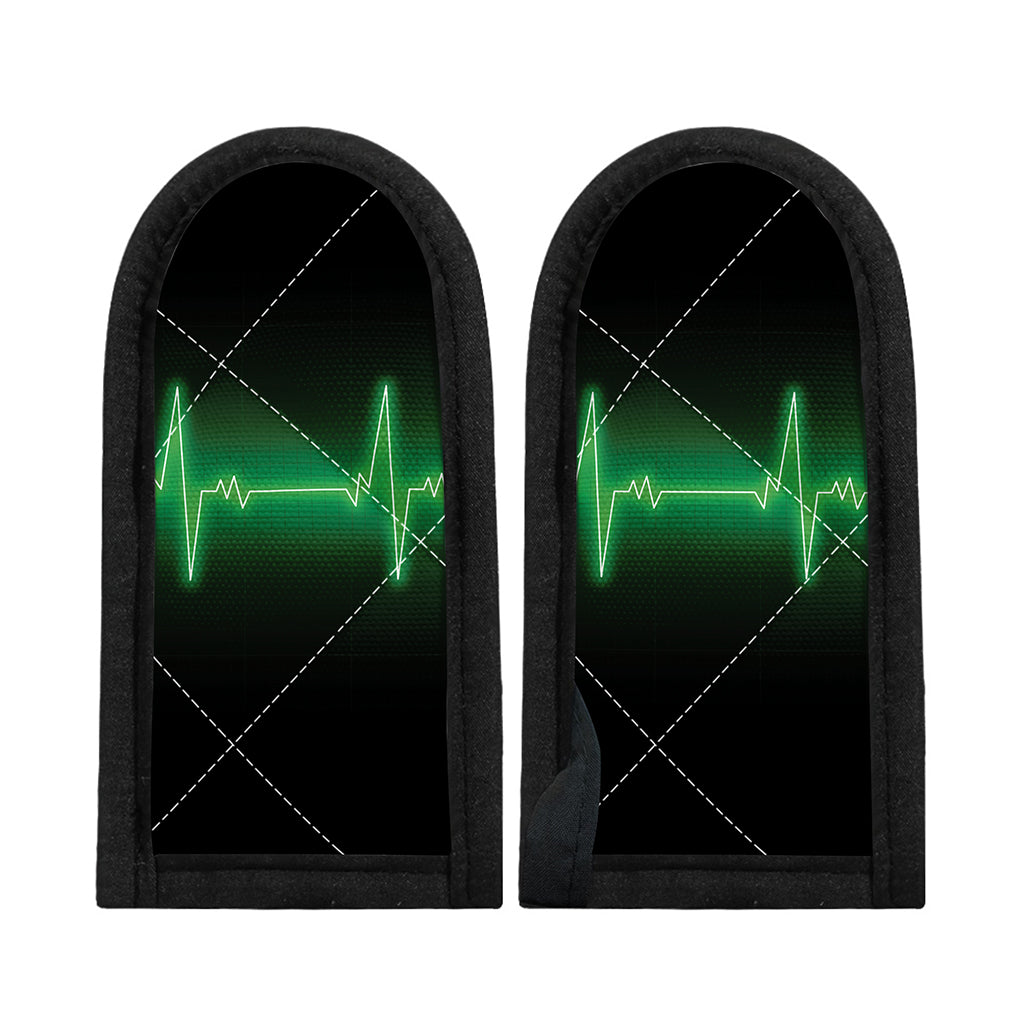 Green Heartbeat Print Skillet Handle Cover