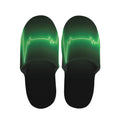 Green Heartbeat Print Slippers