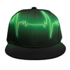 Green Heartbeat Print Snapback Cap