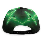 Green Heartbeat Print Snapback Cap