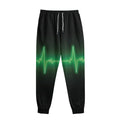 Green Heartbeat Print Sweatpants