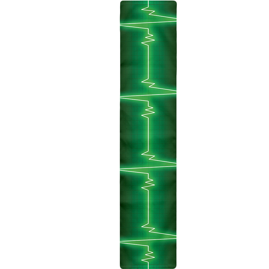 Green Heartbeat Print Table Runner