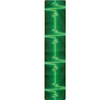 Green Heartbeat Print Table Runner