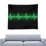 Green Heartbeat Print Tapestry