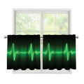 Green Heartbeat Print Tier Curtains