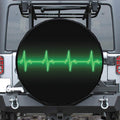Green Heartbeat Print Tire Cover