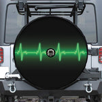 Green Heartbeat Print Tire Cover With Camera Hole
