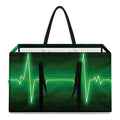 Green Heartbeat Print Utility Tote Bag