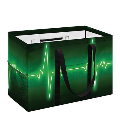 Green Heartbeat Print Utility Tote Bag