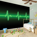 Green Heartbeat Print Wall Sticker