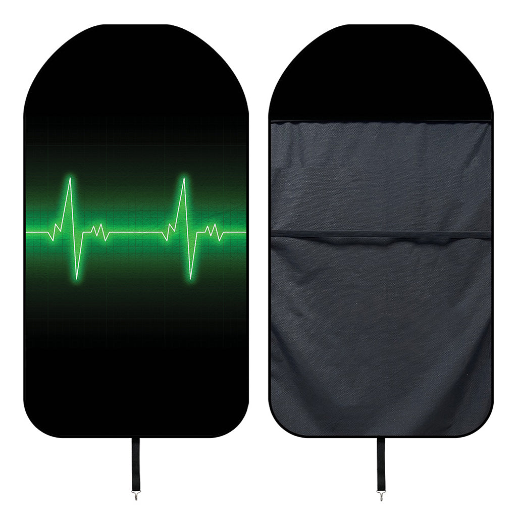 Green Heartbeat Print Waterproof Car Seat Cover