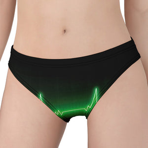 Green Heartbeat Print Women's Panties