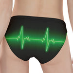 Green Heartbeat Print Women's Panties