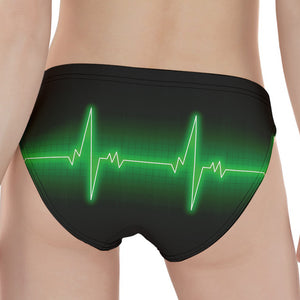 Green Heartbeat Print Women's Panties