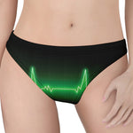 Green Heartbeat Print Women's Thong