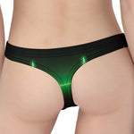 Green Heartbeat Print Women's Thong