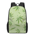 Green Hemp Leaves Pattern Print 17 Inch Backpack