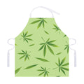 Green Hemp Leaves Pattern Print Adjustable Apron