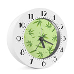 Green Hemp Leaves Pattern Print Alarm Clock