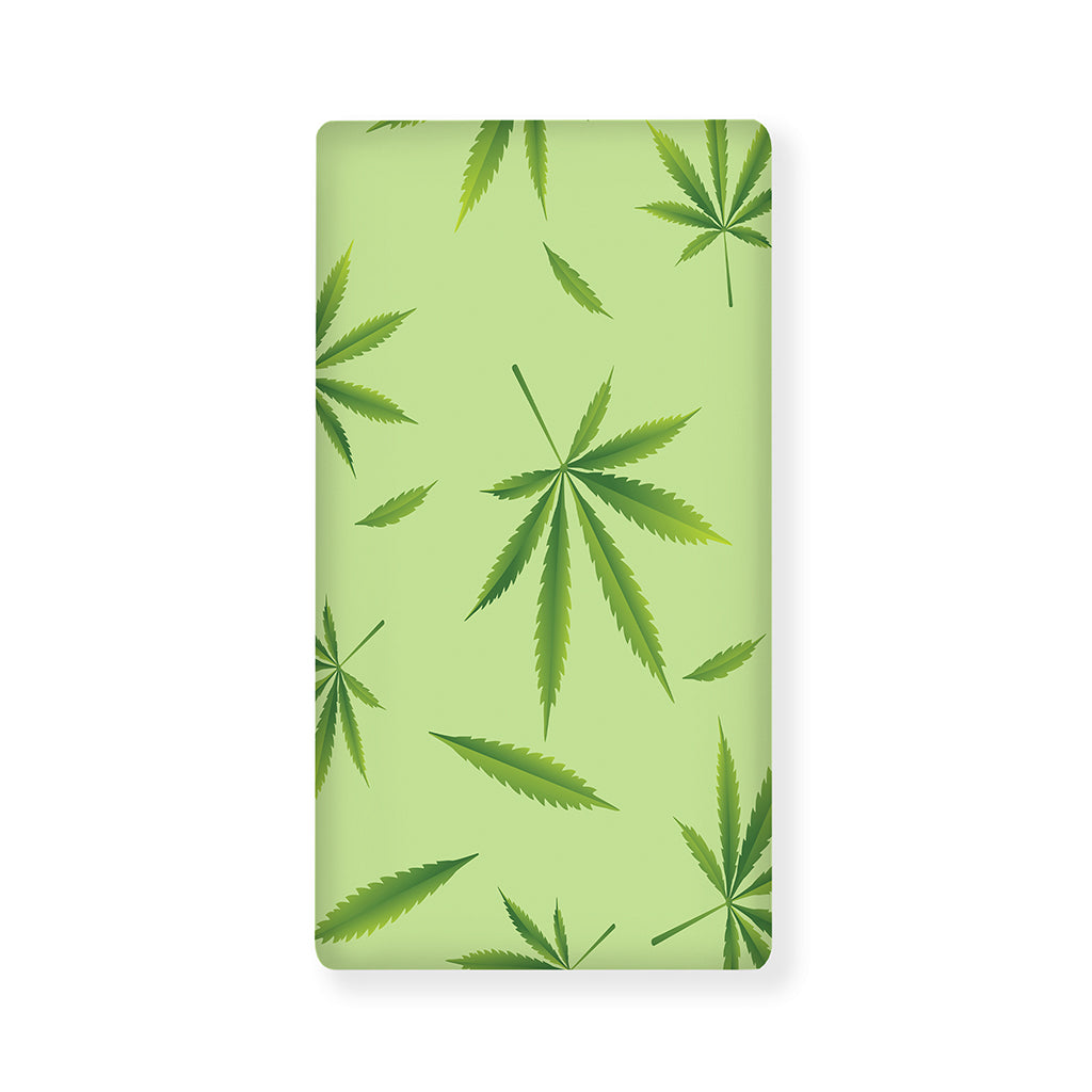 Green Hemp Leaves Pattern Print Baby Crib Sheet
