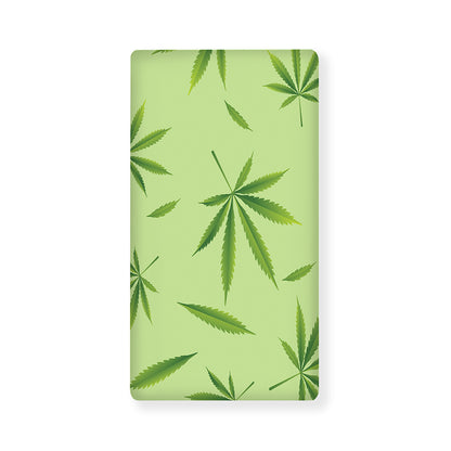 Green Hemp Leaves Pattern Print Baby Crib Sheet