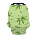Green Hemp Leaves Pattern Print Baby Seat Cover