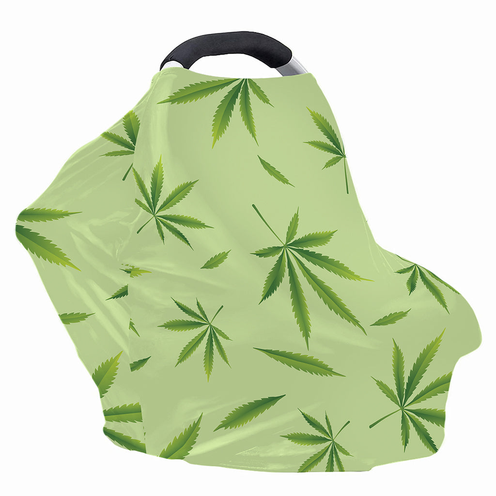 Green Hemp Leaves Pattern Print Baby Seat Cover