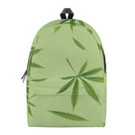 Green Hemp Leaves Pattern Print Backpack