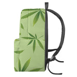 Green Hemp Leaves Pattern Print Backpack