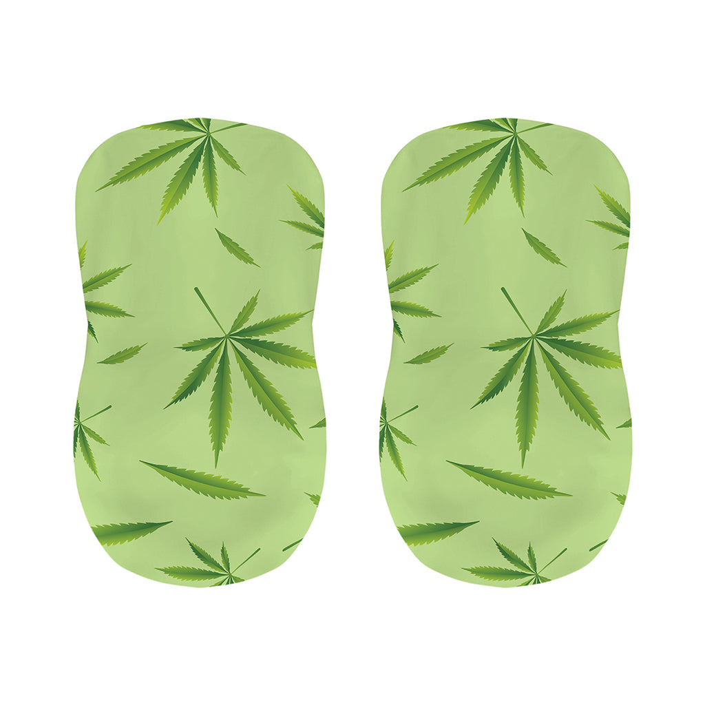 Green Hemp Leaves Pattern Print Bar Stool Covers