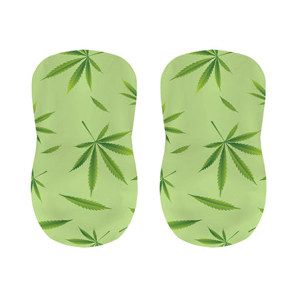 Green Hemp Leaves Pattern Print Bar Stool Covers