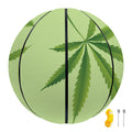 Green Hemp Leaves Pattern Print Basketball