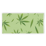 Green Hemp Leaves Pattern Print Beach Towel