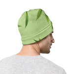 Green Hemp Leaves Pattern Print Beanie