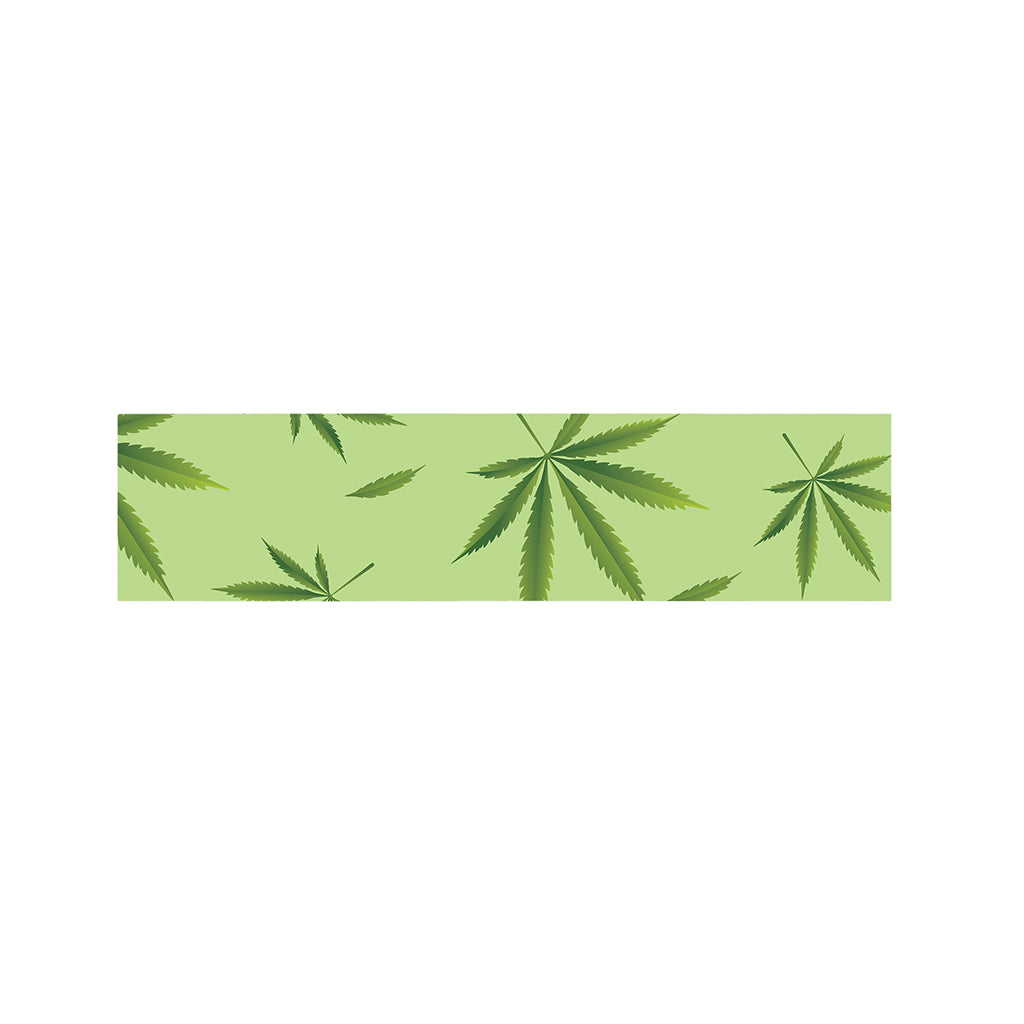 Green Hemp Leaves Pattern Print Bed Runner