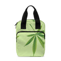 Green Hemp Leaves Pattern Print Bible Tote Bag