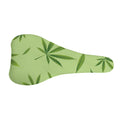 Green Hemp Leaves Pattern Print Bicycle Seat Cover