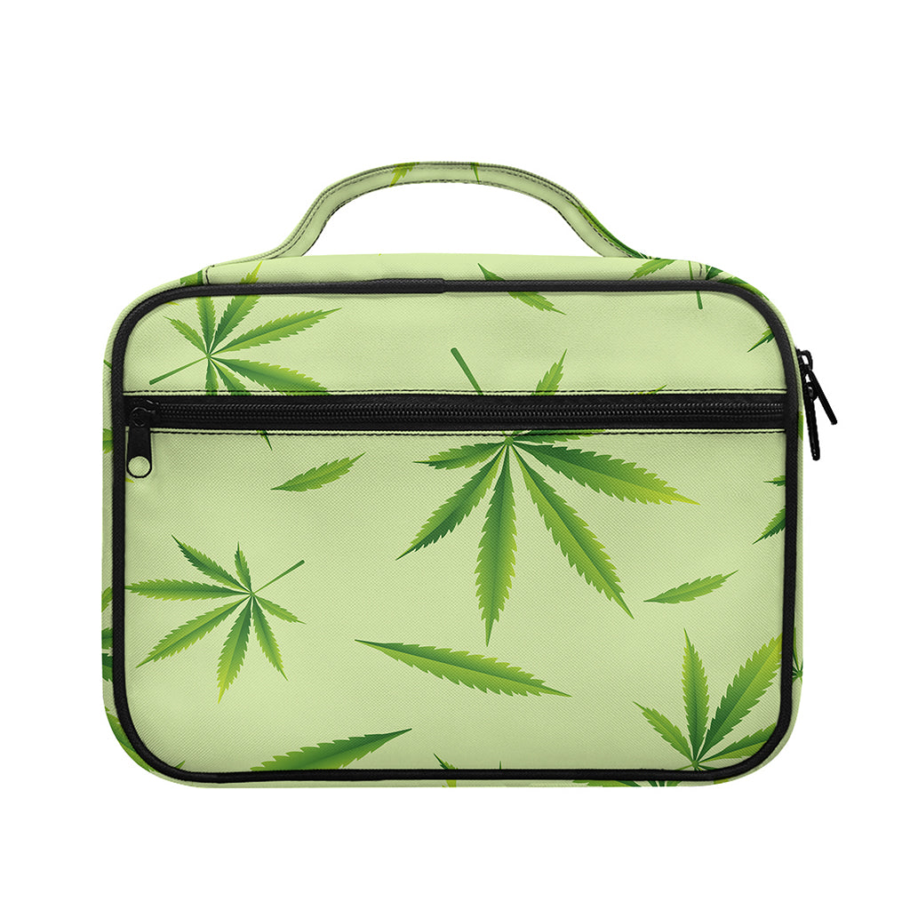 Green Hemp Leaves Pattern Print Briefcase Bible Bag